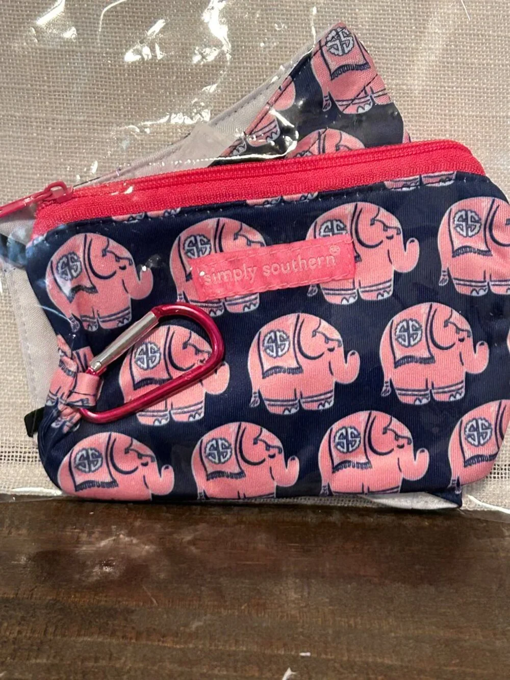 Simply Southern Pink & Blue Elephant Mask and Zipper Pouch Set